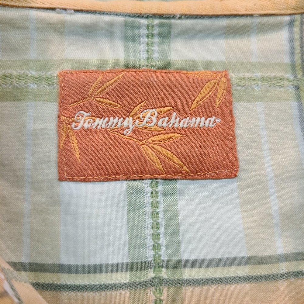 Tommy Bahama Shirt Mens Large Plaid Button Down Short Sleeve Silk Blend - Picture 3 of 6